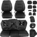 KUAFU Seat Covers Compatible with 2019-2023 Chevy Chevrolet Silverado GMC Sierra Crew Cab Black LT WT RST New Body Style Artificial Leather