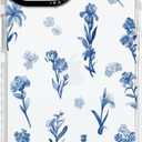 for iPhone 14 Plus Case, Elegant Blue Floral Scatter Pattern with Lilies & Tulips, Military-Grade Drop Protection, Serene TPU Protective Cover with Camera Protection for Women Girls