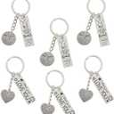 Couples Keychains for Him and Her, I Love You in 2 Designs (6 Pack)