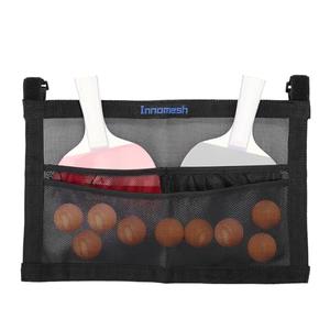 Ping Pong Paddle Case with Mesh Storage Bag, Under Table Tennis Racket Holder for Balls & Paddles, Hanging Pickleball Paddle Rack Organizer, Easy Install Ping Pong Ball Holder with Straps