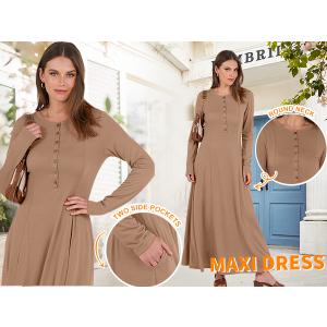 ANRABESS WOMEN'S DRESSES Color Brown Size M