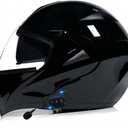 Virtue Motorcycle Helmets Modular Dual Visor Flip-up Full Face DOT Approved Motorbike Street Racing Helmets (Medium, Bright Black), XL