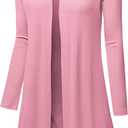 Lock and Love Women's Long Cardigan  Fall Casual Draped Open Front Lightweight Duster with Long Sleeves (XX-Large)