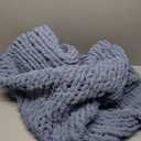 WESHIONGOO Chunky Knit Blanket Throw 51"63" Knitted Throw Blankets for Couch Bed Fluffy Soft Blanket with Jumbo Chenille Yarn Thick 100% Handmade(Dusty Blue)