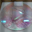 Iridescent Acrylic Side Table, Round Clear Coffee Table 17.7 Inch - Rainbow Colors End Table, Transparent Nightstand for Living Room, Bedroom, Office - Easy to Assemble Modern Accent Table