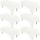 6 Pack Ivory Rectangular Tablecloths, 60 x 102 Inch, Polyester, Wrinkle & Stain Resistant, Perfect for 6ft Tables, Wedding Party Banquet Reception Restaurant