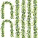 6pcs Artificial Vines Eucalyptus Garland Faux Eucalyptu Garland 5.8ft Artificial Eucalyptus Garlands Vine Garlands for Table Decor for Wedding Party Home, Classroom, Wall,Party Decoration