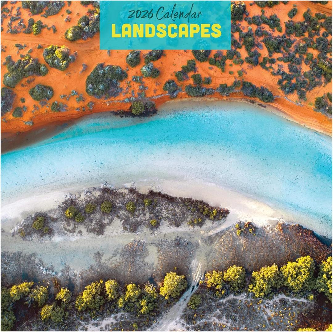 TF Publishing 2026 Landscapes Wall Calendar - Large Grids for Appointments and Scheduling - Vertical Monthly Wall Calendar 2026 with Premium Gloss Paper for Home and Office Organization - 12in x 12in