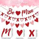 Valentine's Day Decorations - 3-Pack Pre-Strung Be Mine & XOXO & Heart Glitter Banners, No DIY Required, Romantic Decor for Home Classroom Office Wedding Party Anniversary