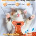 Halypet Cat Harness and Leash Set [MAX Safety 4th-Gen Upgrade] Escape Proof Adjustable Cat Leash Comfortable Soft Vest Easy to Wear Kitten Harness with Reflective Strip for Cats Walking, XS Orange