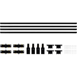 VANoopee 16FT H Track Lighting System - Black Rail Kit With End Caps & Live End Feed Connector - Compatible With Single Circuit 120V H Style Track Heads