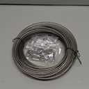 AFences 1/8 Inch Stainless Steel Cable 100FT - 7x7 Strand Aircraft Wire Rope with Loop Sleeve & Thimble - Heavy Duty for Deck Railing, String Light Hanging, Garden, Marine, DIY Projects