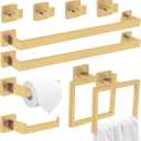 10 Pcs Brushed Gold Bathroom Hardware Accessories Set, 23.6 Inch Bath Towel Bar Kit with Towel Racks Ring and Hooks Paper Holder, 304 Stainless Steel Bathroom Hardware Set for Wall Mounted