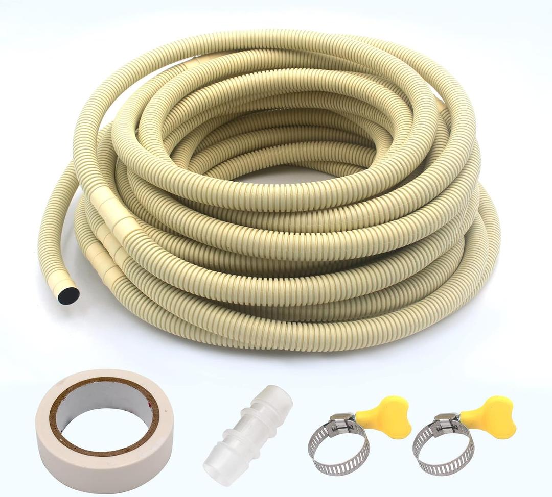 HANSUM Mini Split Drain Hose Air Conditioner Parts & Accessories Pipe Water Tube Pump Universal Line Set Cover for AC Drainage Hvac Extender Outside (50FT)