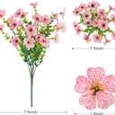 Artificial Flowers for Outdoors Spring Decor, 16 Bundles UV Resistant Realistic Faux Silk Flowers, Fake Plants for Planter Indoor Outside Garden Porch Patio Window Box Balcony Yard (Pink)