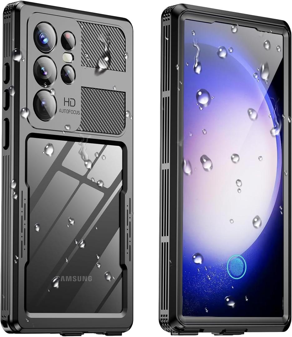for Samsung Galaxy S23 Ultra Waterproof Case, [IP68 Water Proof] [Built-in Screen Protector], Magnetic Heavy Duty Military Grade Rugged Phone Case for S 23 Ultra 6.8", Black