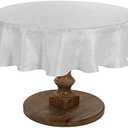 HARORBAY White Tablecloth for Round Tables 90 Inch, Heavy Weight Soft Table Cloth for Dining Room Kitchen Party Winter Holiday, Snowflake Pattern Table Cover (Icey Serie)