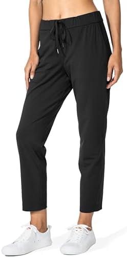 G Gradual Women's Pants with Deep Pockets 7/8 Stretch Ankle Sweatpants for Golf, Athletic, Lounge, Travel, Work L