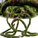 Moss Vine for Reptiles, Bendable Climbing Vines Reptile Tank Accessories, Natural Moss Rope for Leopard Gecko, Lizard, Snake, Chameleon, Frog Terrarium Decor (Jungle Green)