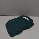 Amazon Essentials Women's Fluid Twill Short Puff Sleeve Ruffle Smocked Shirt, Dark Green, X-Large