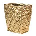 Ceramic Gold Square Garbage Can Kitchen Trash Cans - Wastebasket, Garbage Container Bin for Bathroom, Bedroom, Kitchen, Home Office, and Kids Room, Holds Waste
