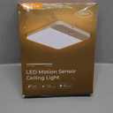 FULEN Motion Sensor Ceiling Light Fixture, Cordless Closet Light Battery Operated, Rechargeable Magnetic Mount LED Shower Light for Bathroom, Stairs, Garage, Hallway, Color Change, 2 Pack, White