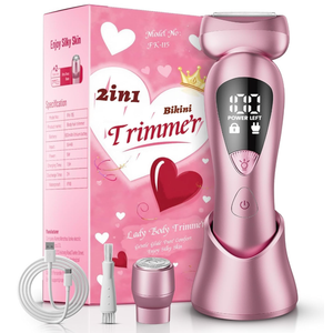 rategist Cordless Electric Razors for Women: Rechargeable Painless Bikini Trimmer for Body Hair - IPX7 Waterproof Shaver with LED Display for Face/Underarm/Leg Deep Blue