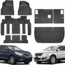 Floor Mats & Cargo Liner Fit for Chevy Traverse 2009-2017 & for Buick Enclave 2008-2017(7 Seats),All Weather Protection,Anti-Slip TPE Floor Mats for Enclave & Traverse Accessories