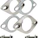 2.5 Inch 2 Bolt Stainless Steel Exhaust Flanges & Gaskets Connection Kit with bolts and nuts (2.5"/63mm)