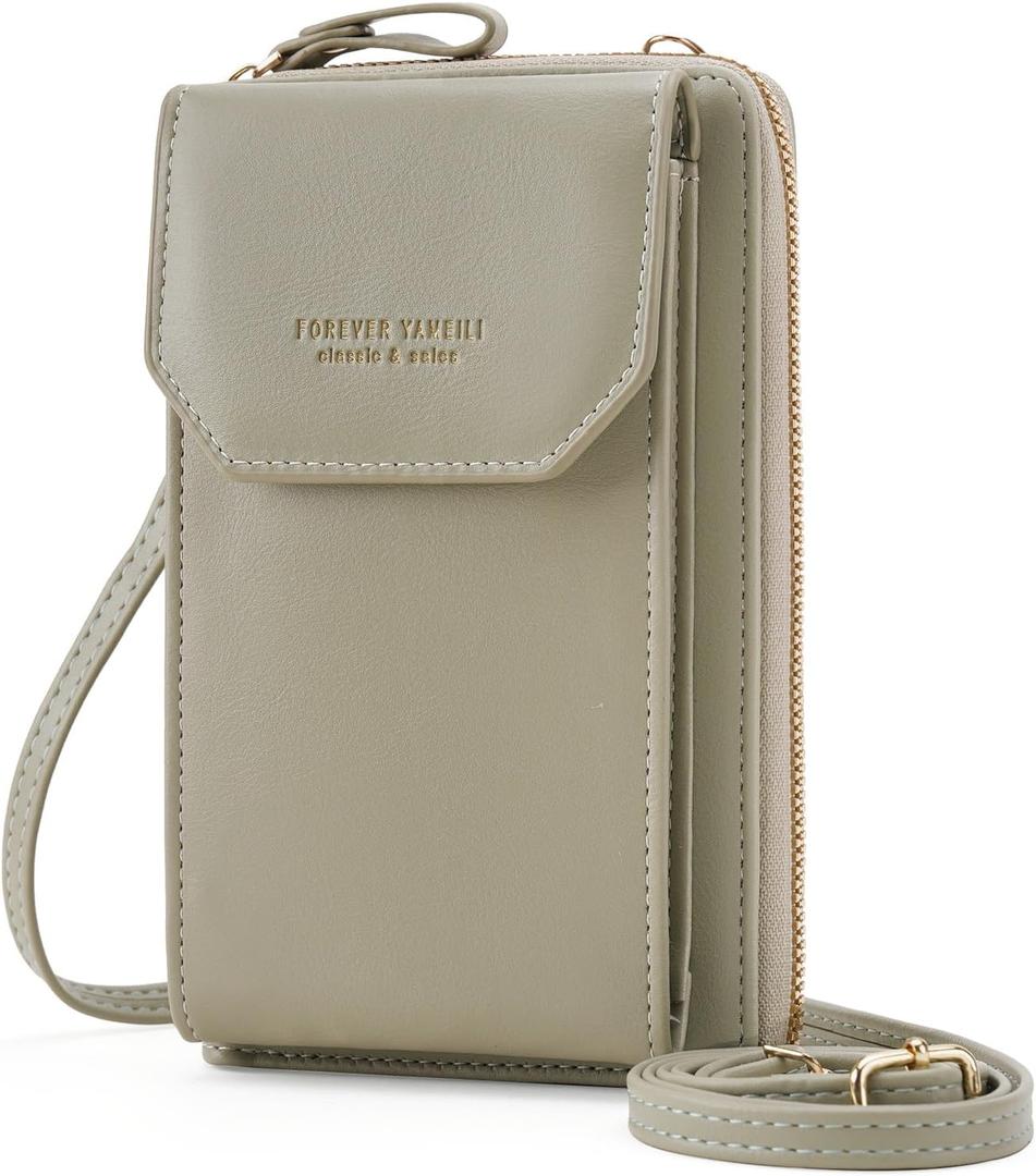 Small Crossbody Bags for Women Trendy Leather Phone Phone Bag Mini Shoulder Bag Wallet with Credit Card Light Green
