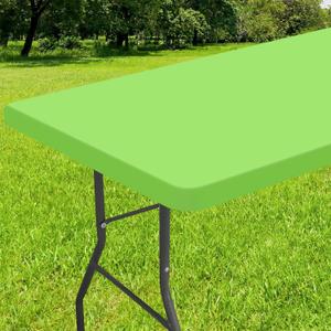 Smiry Rectangle Tablecloth, Elastic Fitted Flannel Backed Vinyl Tablecloths for 4ft Folding Tables, Waterproof Wipeable Table Covers for Indoor, Outdoor, Picnic and Camping (Lime Green, 30"x48")
