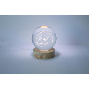 STEM Carbon Atom Laser Engraved Switched LED Illuminated with Diffuser 3D Crystall Ball Home or Office Decoration Lamp Night Light Shelf Table Desk Ornament Paper Weight Science Chemistry Biology Gift
