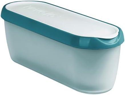 Tovolo Glide-A-Scoop Reusable Ice Cream Tub, Marine Blue – Airtight BPA-Free Ice Cream Container for Homemade Ice Cream, Compact Freezer Storage, Dishwasher Safe (1.5 Quart)