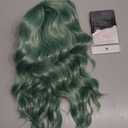 Miuric Mint Green Wig for Women Short Bob Wigs with Bangs for Women Light GreenFunny Colorful Crazy Party Wavy Shoulder Length Synthetic Wig for Halloween Girl Cosplay Costume