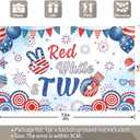 Fabric 72x43inch 4th of July Red White and Two Birthday Backdrop | Independence Day Patriotic Fireworks Star Stripe Photography Background, Newborn Party Decorations, Photo Props