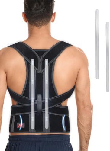 Hurmoya Back Brace Posture Corrector for Women and Men, Lower and Upper Back Pain Relief, Hunchback and Scoliosis Straightener with 2 Removable Metal Splints Support, Adjustable Straps Belt Waist Small