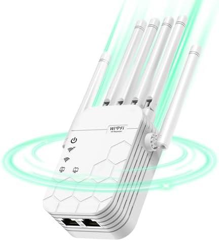 WiFi Extender Signal Booster for Home, AC1900Mbps Dual Band, Covers up to 12880 sq.ft & 105 Devices, New 6X Faster Wireless WiFi Extender with Ethernet Port, WiFi Booster Compatible with All Routers