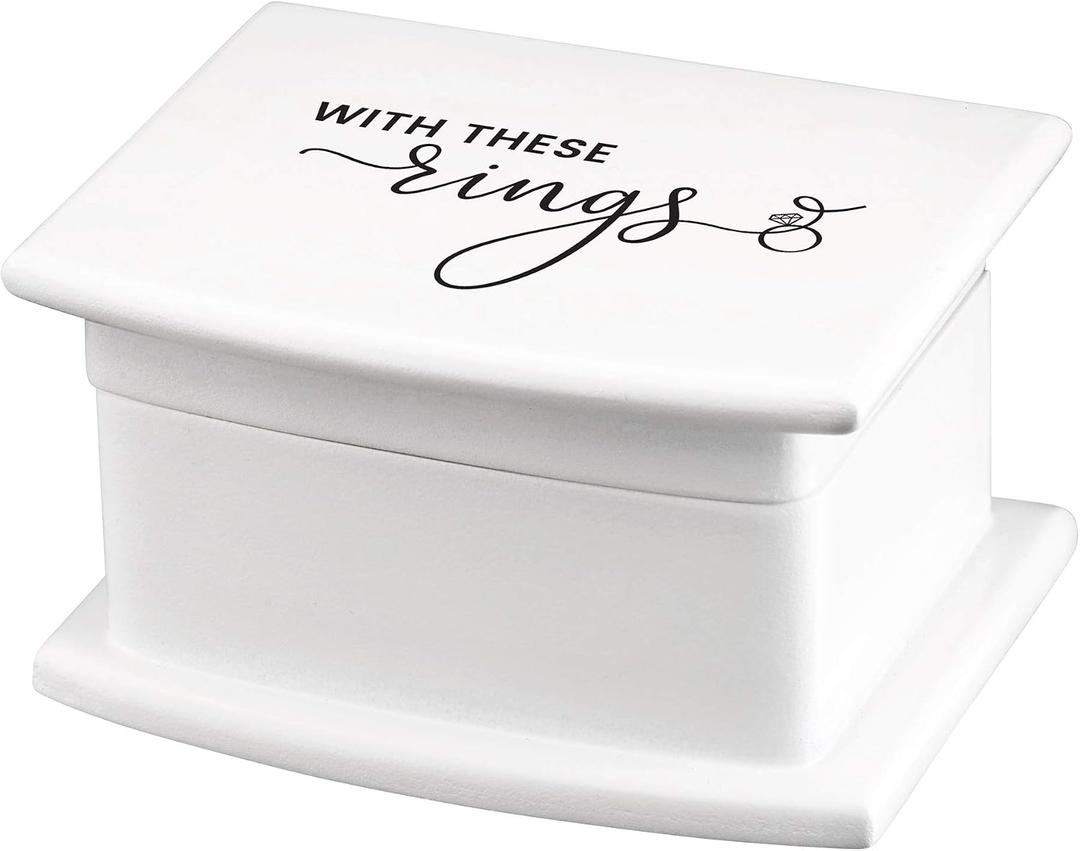 Lillian Rose White, Thee Wed Box Ring Pillow Alternative, 2.85x3.75x2.1 (RA520), 1 Count