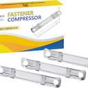 OLYMPX 100 Pcs of Prong Paper Fastener Compressors for Standard 2-Hole Punch, Works with 1 Inch - 3.5 Inch Capacity, 2.75 Inch Center for Paper Fastener Prong Bases, 100 per Box