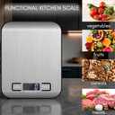 Food Scale For Kitchen - Stainless Steel Kitchen Scale, 100% waterproof, Batteries Included, Weighs Up to 22 lb/10kg, Digital Scale, Food Scale With Nutritional Calculator, Baking Scale, Cooking Scale