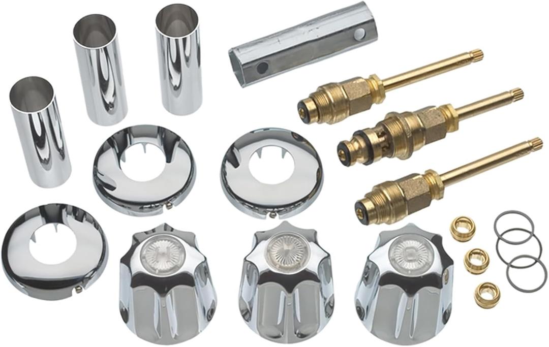 DANCO Bathtub and Shower 3-Handle Remodel/Rebuild Trim Kit for Gerber Faucets | Knob Handle