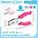 Crtiin 24 Pieces Single Hole Punch Handheld 1/4 Inch Hole Metal Paper Puncher Bulk with Soft Grip Handles Circle Shape Grip Heavy Duty for DIY Craft Paper Greeting Cards Scrapbook Notebook