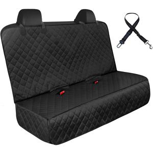 Waterproof Dog Car Seat Cover with Belt for Back Seat - Washable Pet Protector Accessories for Cars, Trucks, SUVs, and Bench Seats - Auto Backseat Hammock for Small & Large Dogs (Standard (54" W x 58" L), Black)