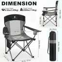 2 Pack Camping Chairs for Adults,Oversized Mesh Back Lawn Chair with Cup Holder, Side Pocket&Bag for Outdoor,Beach,Picnic,Fishing,and Sports,Breathable,Heavy Duty,Black