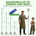 Garden Rake for Leaves, Heavy-Duty Small Metal Rake for Lawn, Yard, Garden Beds, Debris & Shrubs, 6 ft Adjustable Handle for Kids and Adults
