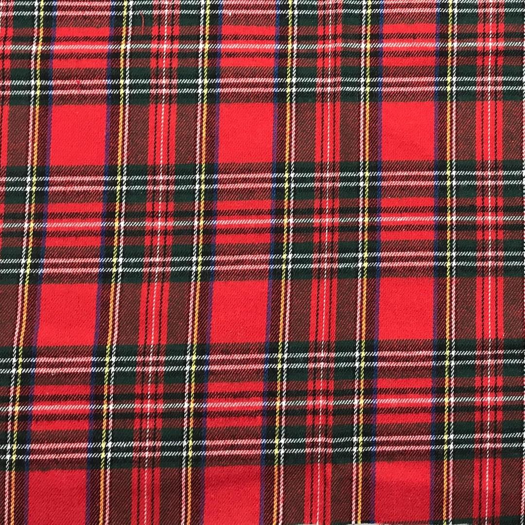 Red Black Christmas Tartan Plaid Fabric Brushed Cotton for Holiday Home Decor Upholstery & Pillow (57" Wide, 1 Yard Pre-Cut)