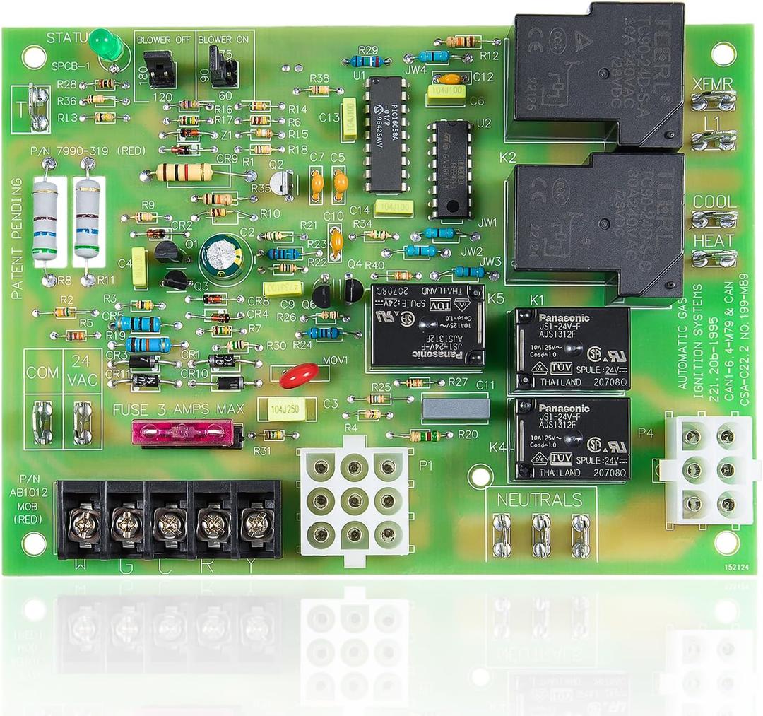 S1-7990-319P Furnace Control Circuit Board OEM Replacement for Coleman Evcon York Luxaire 7990-319P ICM2801 031-01910-000 031-01932-002 New Upgraded