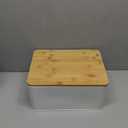 ZICOTO Beautiful Bread Box With Wooden Lid For Your Kitchen Countertop  Spacious Container Perfectly Stores Your Homemade Bread, English Muffins & Bagels  Quality Cutting Board Lid Keeps Loaf Fresh