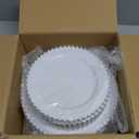 60 Pcs White Plates, Beaded Design Disposable Plastic Plates for 30 Guests, Fancy Party Dishes 7.5 inch Dessert Plate and 10 inch Dinner Plate for Party, Bridal Shower