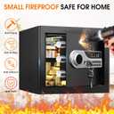 1.3 Cuft Small Home Safes Water and Fireproof, Digital Security Safe Box with Programmable Keypad and Key Lock, Anti-Theft Fire Safe Document Box for Home Money Medicine Valuables